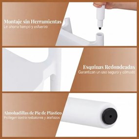 Cadeira de jantar em plástico com encosto curvo, braços e assento amplo; para uso interior e exterior, na sala, terraço ou jardim branca