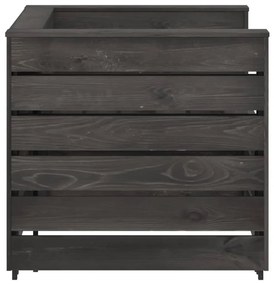 2 pcs conjunto lounge jardim em paletes pinho impregnado cinza