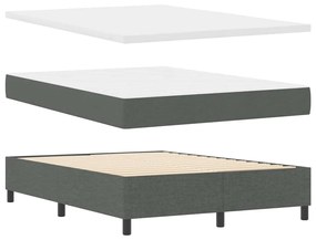 Cama Box com Colchão e LED Cinza Escuro, 140x200 cm em Tecido