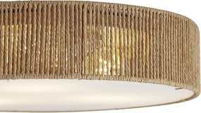 Plafon Japandi natural com abajur 46cm 3-luzes - Luz