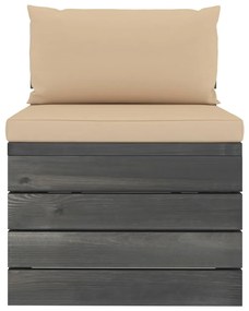 2 pcs conjunto lounge de paletes com almofadões pinho maciço