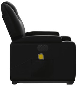 Poltrona reclinável elevatória elétrica couro artificial preto