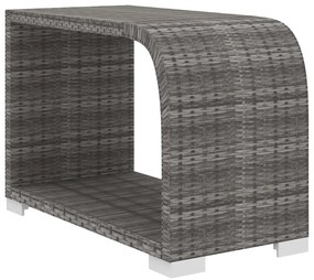 10 pcs conjunto lounge de jardim c/ almofadões vime PE cinzento