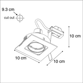 LED Foco de encastrar quadrado latão lâmpada-WiFi GU10 - ARTEMIS Design