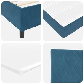 Cama Box com Colchão vidaXL Azul Escuro 90x200 cm Veludo