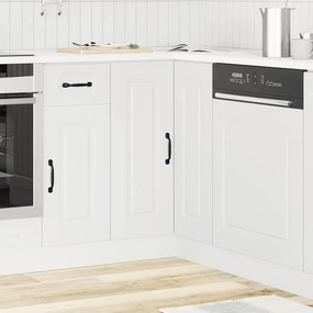 vidaXL Armário baixo canto cozinha Kalmar madeira artificial branca