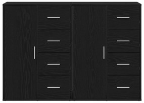 Buffets 2 pcs Carvalho Preto 60x31x84 cm Madeira Engenharia