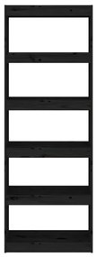 Estante/divisória 60x30x167,5 cm madeira pinho maciça preto
