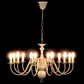 Lustre antigo de 12 lâmpadas E14 branco