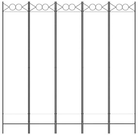 Divisória/biombo com 5 painéis 200x200 cm tecido branco