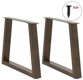 Pés para mesa de centro em formato de V, 2 peças, aço natural, 60x(42-