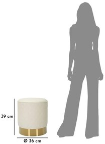 BANCO REDONDO SHARON Ø36X39 CM BRANCO E DOURADO