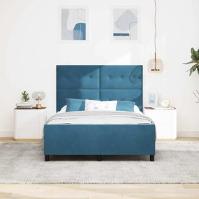 Estrutura de Cama vidaXL Azul Escuro 140x200 cm Veludo