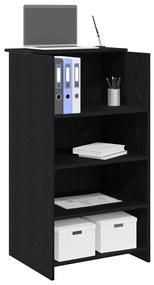 vidaXL Balcão de recepção 55x50x103,5 cm derivados de madeira preto