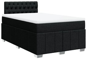 Cama boxspring com colchão 120x190 cm tecido preto