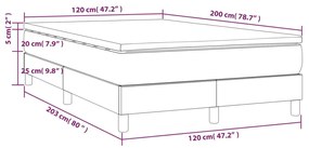 Cama com molas/colchão 120x200 cm tecido cinzento-escuro