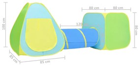 Tenda de brincar infantil com 100 bolas multicolorido