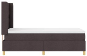 Cama Box com Colchão e LED Castanho Escuro 80x200 cm Tecido