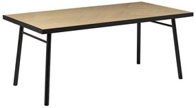 Mesa de jantar em madeira clara e preta 180 x 90 cm IVORIE Beliani