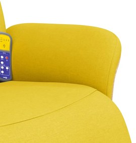 Cadeira de massagens reclinável c/ apoio de pés tecido amarelo