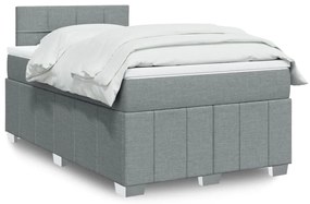Cama boxspring com colchão 120x190 cm tecido cinzento-claro