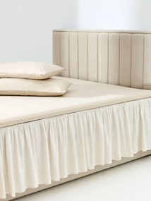 Saia de cama às riscas em algodão com folhos Twyla