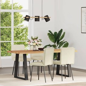 vidaXL Cadeiras de jantar 4 pcs veludo cor creme