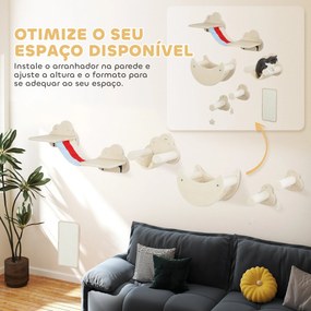 PawHut Conjunto de Prateleiras de Escalada para Gatos de 6 Peças Tema
