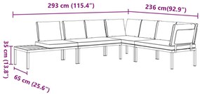 4 pcs conjunto de sofás p/ jardim c/ almofadões alumínio preto