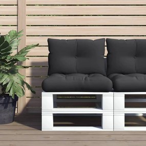 vidaXL Almofadões de paletes 2 pcs tecido preto