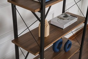 Estante Elysian – Nogueira/Preto – 90 x 180 x 33,5 cm