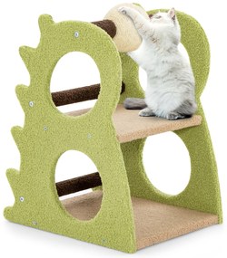 Caixa de areia grande para gatos com compartimento de armazenamento e tapetes de pelúcia removíveis - Café