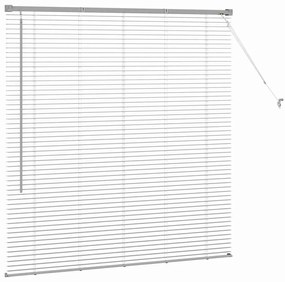 Persiana de Janela com cortinas Manual Prata 80 x 130 cm Alumínio