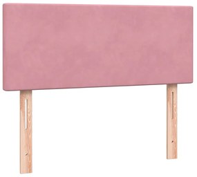 Cama com molas/colchão 120x220 cm veludo rosa