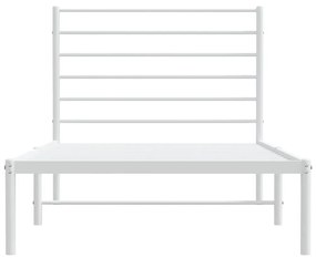 Estrutura de cama com cabeceira 75x190 cm metal branco