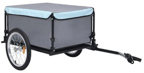 vidaXL Reboque de carga para bicicleta 65 kg preto e azul