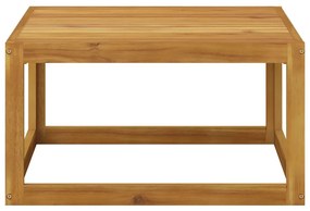 3 pcs conjunto lounge jardim c/ almofadões cor creme acácia