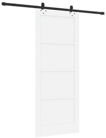 Porta Deslizante vidaXL com Conjunto de Ferragens Brancas 86x211 cm Ma