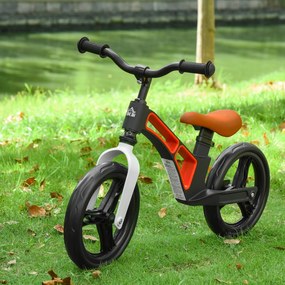 HOMCOM Bicicleta sem Pedais para Crianças de 2 a 5 anos Bicicleta de Equilibrio Infantil com Assento e Guidão Ajustáveis Rodas de Borracha 86x41x49-56cm Preto