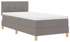 Cama Box Spring com Colchão Taupe 90x190 cm Tecido