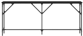 Mesa de Consola Carvalho Preto 180x23x75 cm Madeira de Engenharia