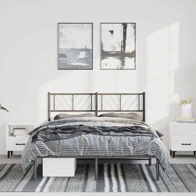 Estrutura de cama com cabeceira 135x190 cm metal preto
