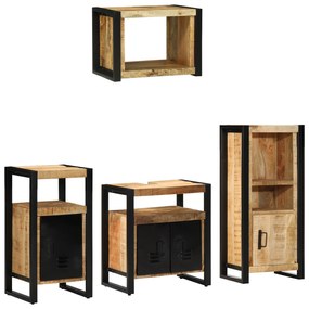 vidaXL Conjunto de Móveis para Banheiro 4 pcs Madeira de manga maciça
