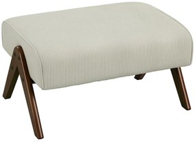 HOMCOM Apoio para Pés Estofado em Veludo Otomana Retangular com Assento Almofadado e Pés de Madeira 69x47x36 cm Bege