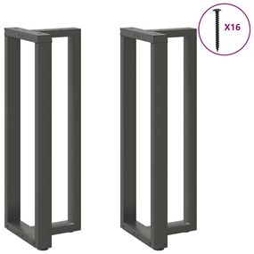 Pés para mesa de bar em forma de T, 2 peças, antracite, 40x35x(110-111
