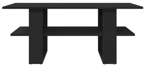 Mesa de Centro vidaXL Preto Carvalho 102x55x42 cm Madeira de Engenhari