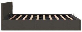 Estrutura de cama hidráulica 180x200 cm tecido cinzento-escuro