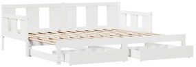Sofá-cama com gavetão e gavetas sem colchão 90x200 cm branco