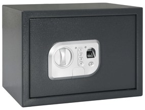 vidaXL Cofre Digital Eletrónico com Fechadura por Impressão Digital 25x35x25 cm Aço