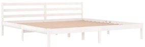 Estrutura de cama 200x200 cm pinho maciço branco